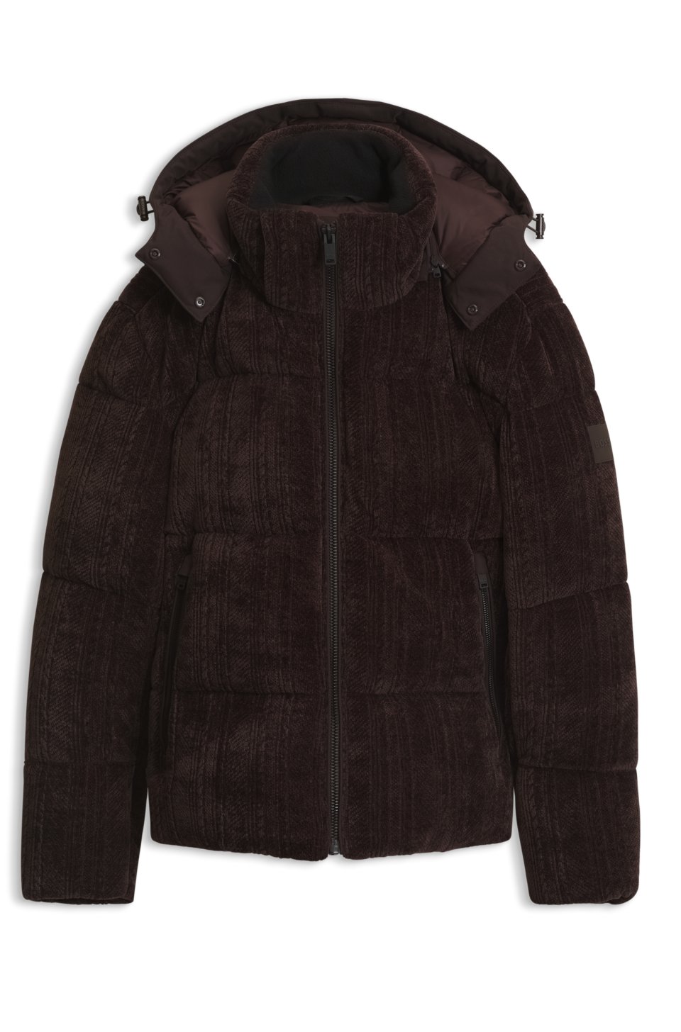 Relaxed-fit puffer jacket with detachable hood