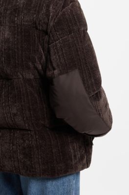 Relaxed-fit puffer jacket with detachable hood, Dark Brown