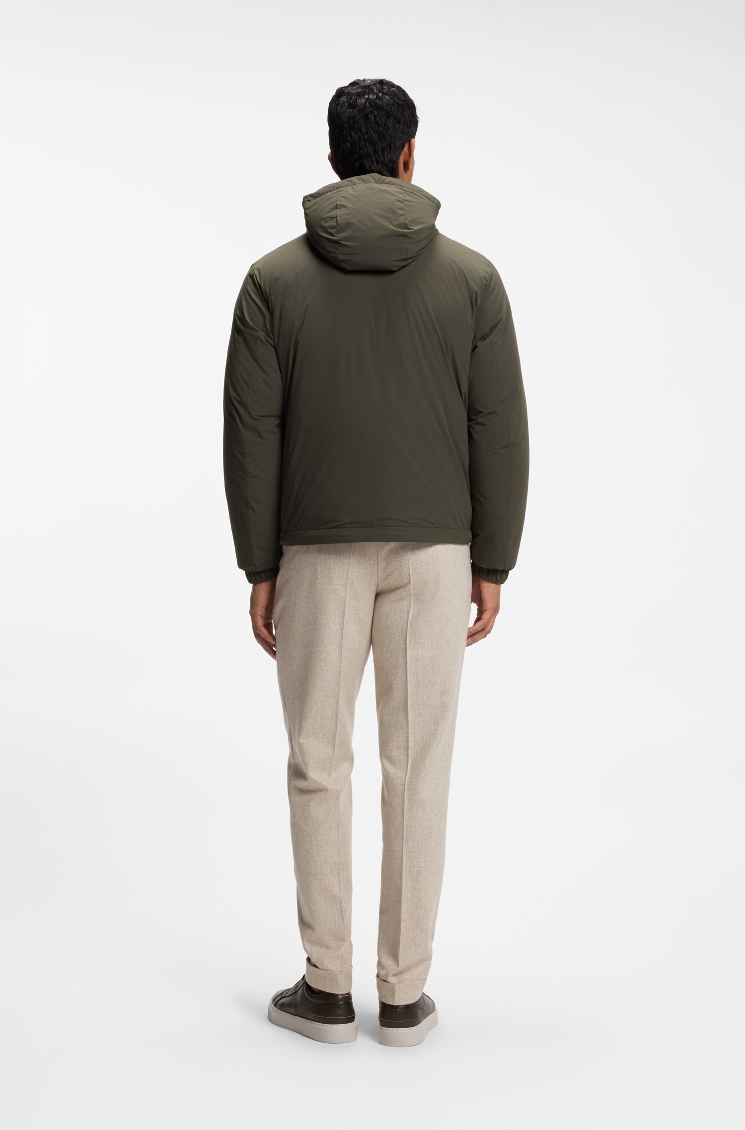 Boss Water-repellent hooded short jacket with down filling jackor herr – bild 2