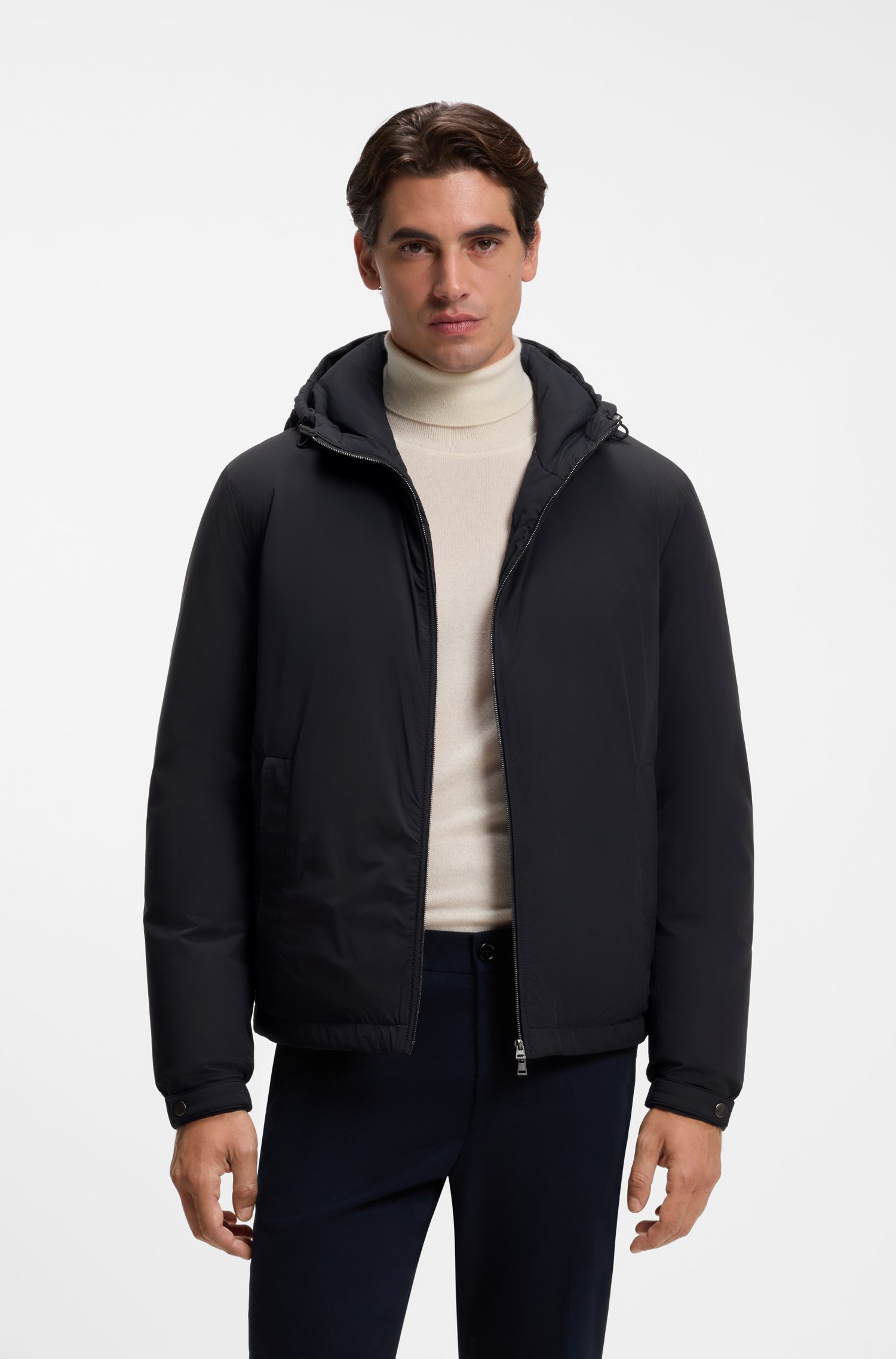 Boss Water-repellent hooded short jacket with down filling jackor herr