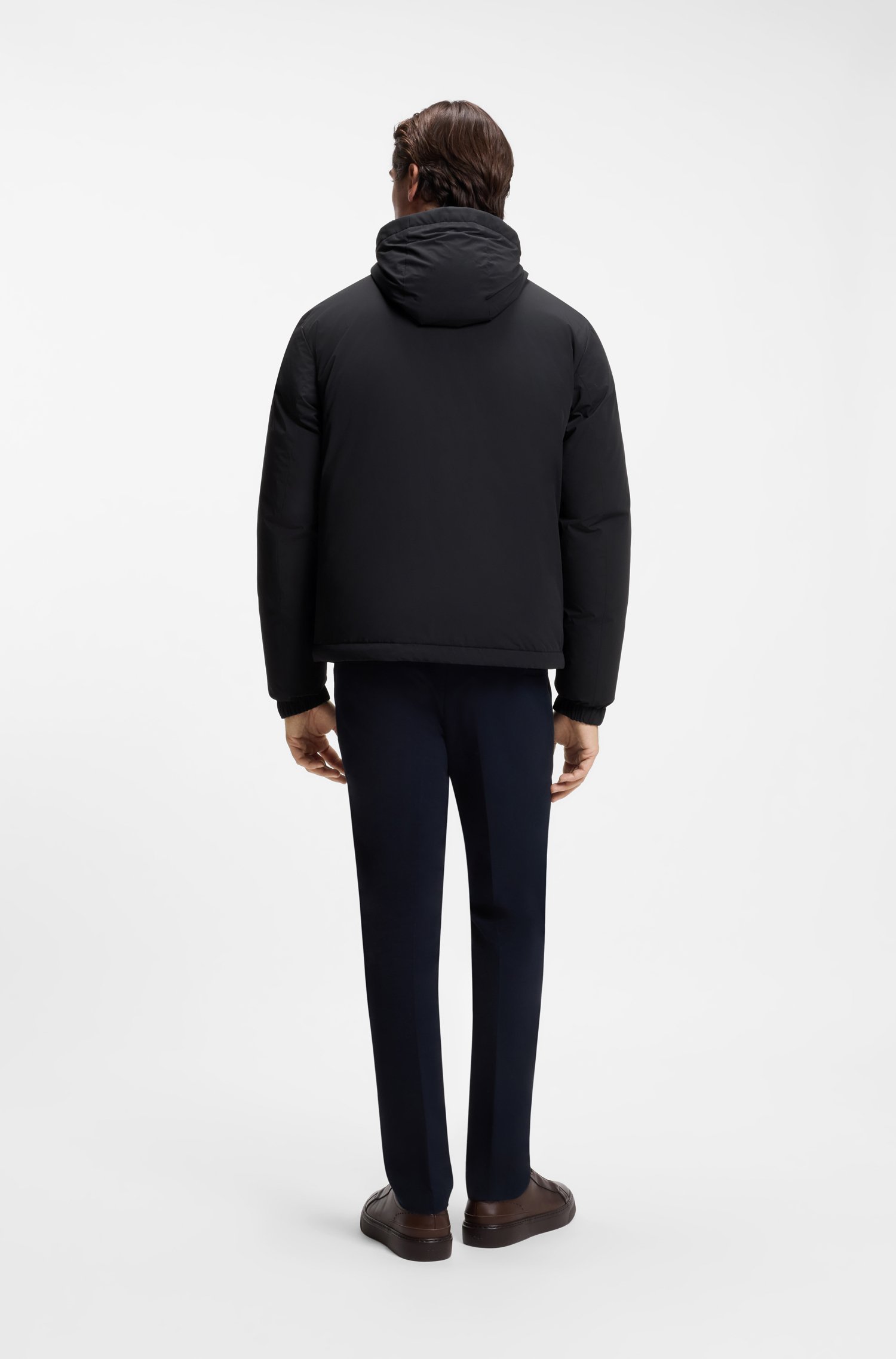 Boss Water-repellent hooded short jacket with down filling jackor herr – bild 2