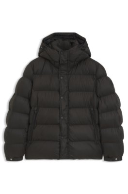 Boss Uomo Nero Piumino Idrorepellente Con Cappuccio