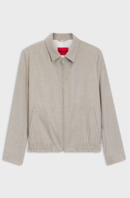 Slim-fit jacket in stretch twill, Beige