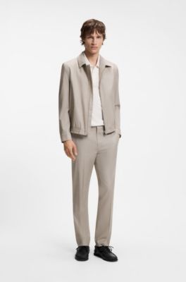 Slim-fit jacket in stretch twill, Beige