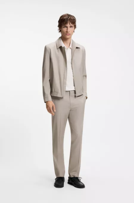 Chaqueta slim fit de sarga elástica