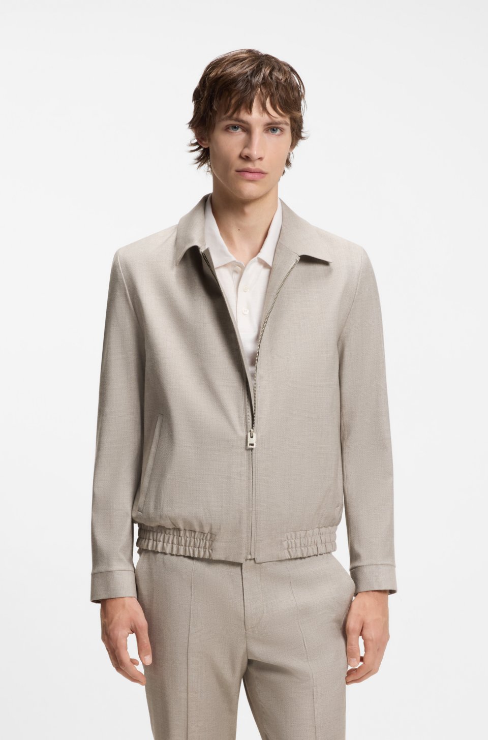 Slim-fit jacket in stretch twill