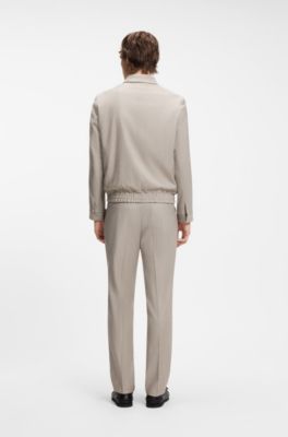 Slim-fit jacket in stretch twill, Beige