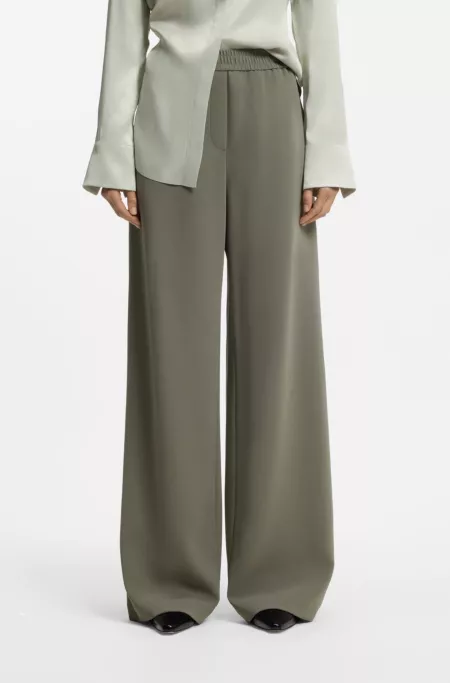 Pantalon coupe décontractée en crêpe japonais antistatique