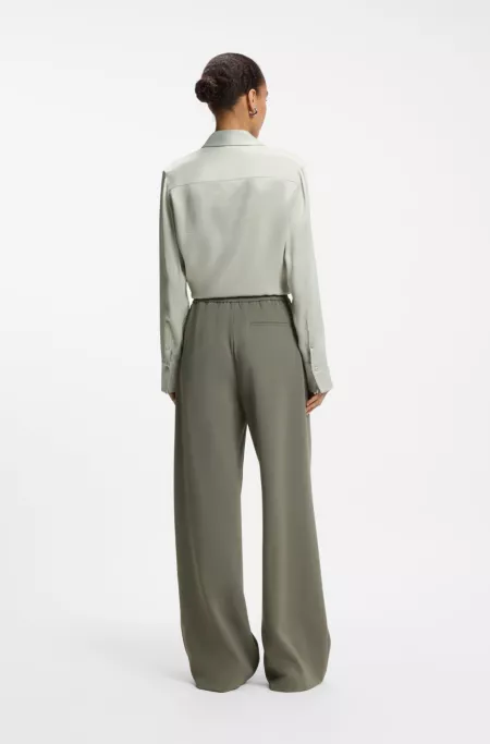 Pantalon coupe décontractée en crêpe japonais antistatique