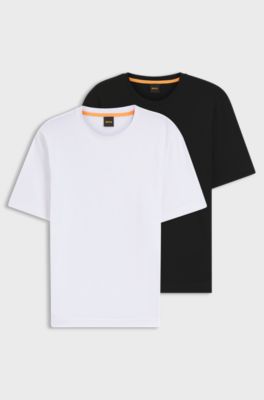 Zweierpack Relaxed-Fit T-Shirts aus Stretch-Baumwolle, Schwarz