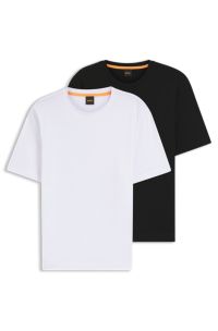 Lot de deux t-shirts Relaxed en coton stretch, Noir