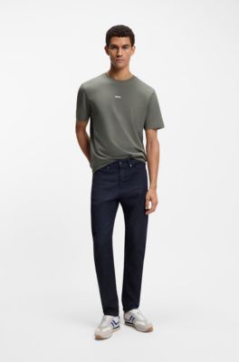 Two-pack of relaxed-fit T-shirts in stretch cotton, Blue / Grey