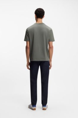 Two-pack of relaxed-fit T-shirts in stretch cotton, Blue / Grey