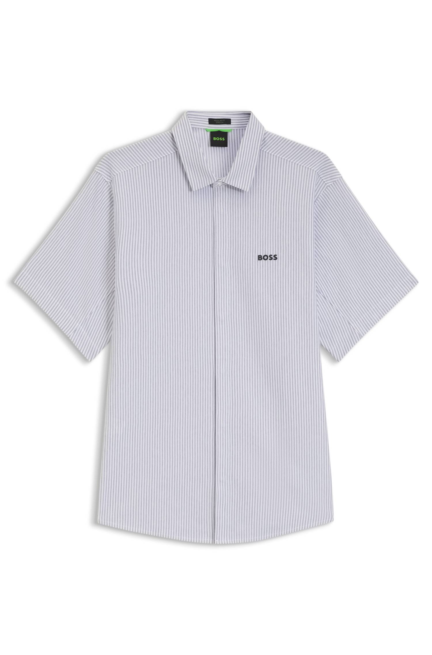 Boss Short-sleeved regular-fit shirt in cotton piqué skjortor & blusar herr – bild 4