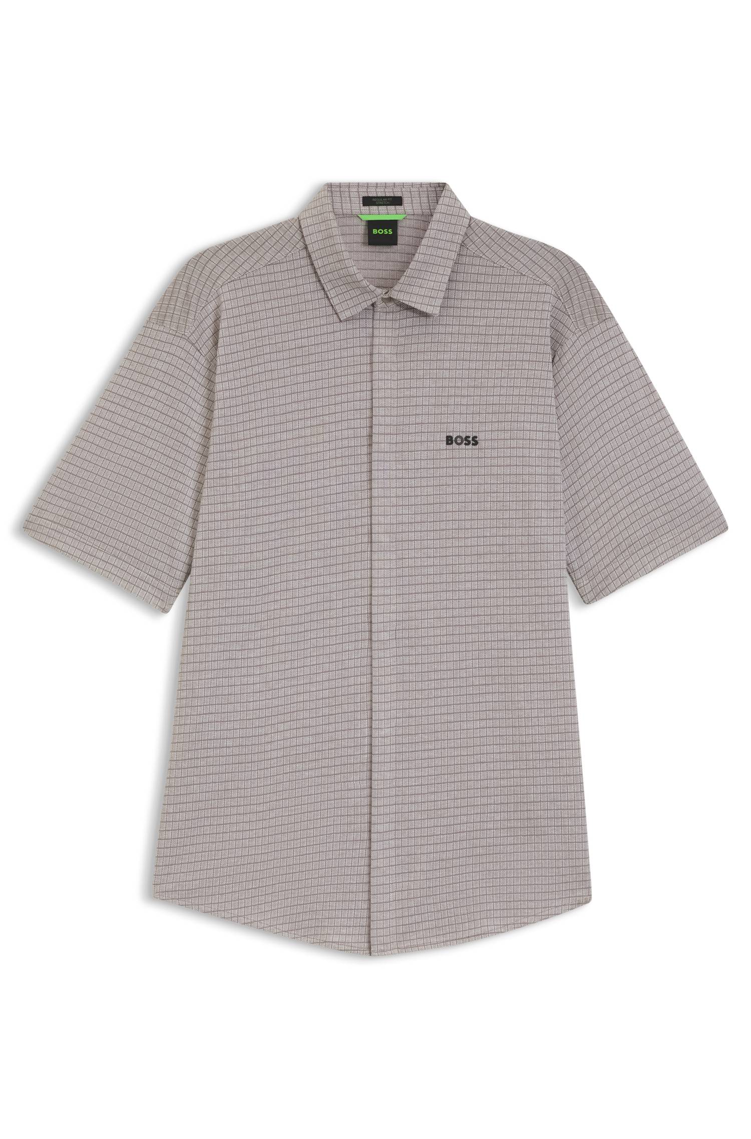 Boss Short-sleeved regular-fit shirt in cotton piqué skjortor & blusar herr – bild 4