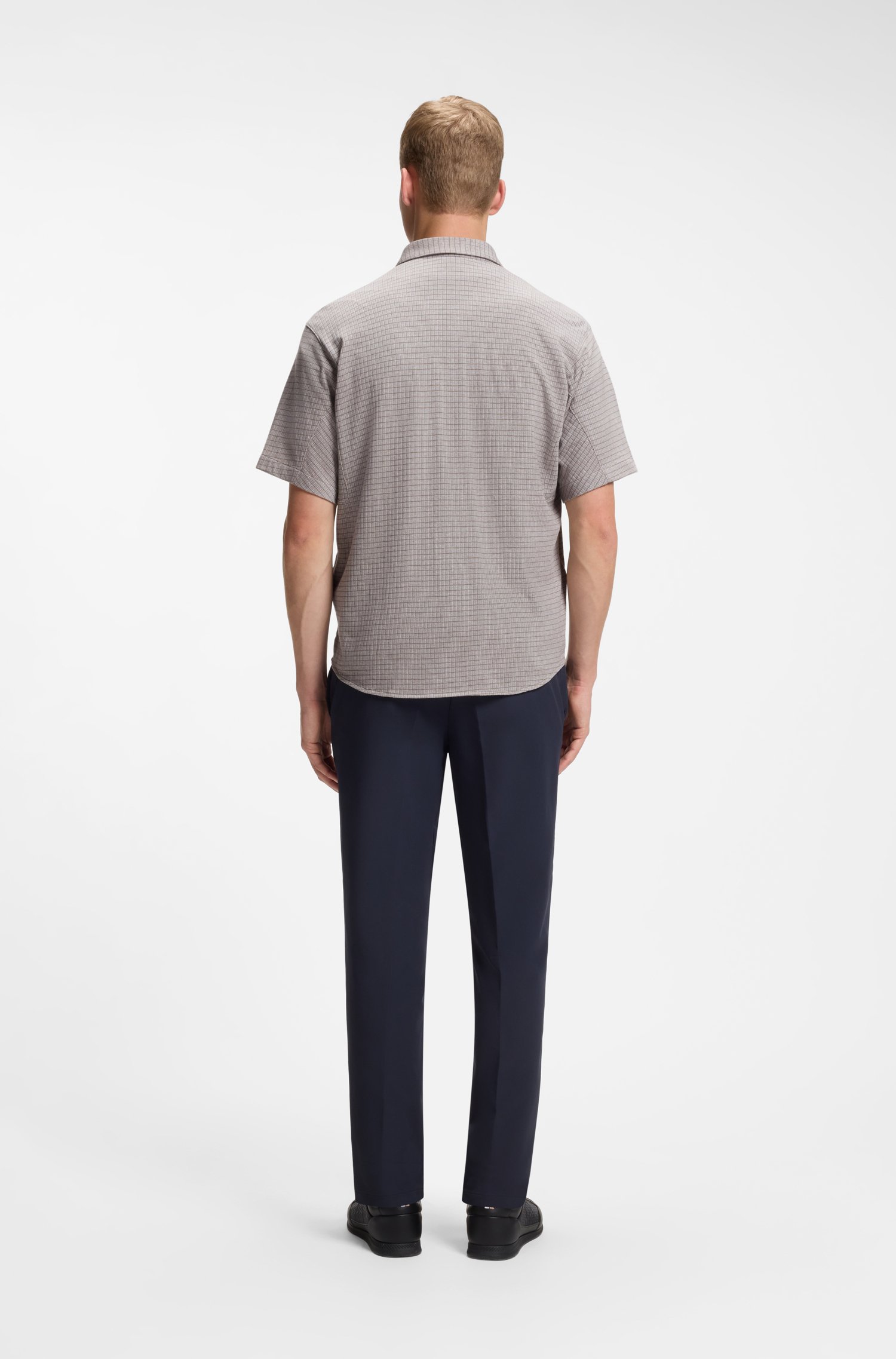 Boss Short-sleeved regular-fit shirt in cotton piqué skjortor & blusar herr – bild 3