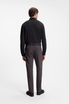 Cotton-piqu&eacute; shirt, Black Patterned