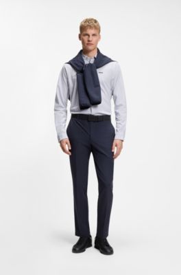 Cotton-piqu&eacute; shirt, Grey Stripes