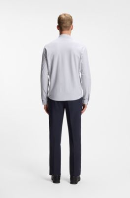 Cotton-piqu&eacute; shirt, Grey Stripes