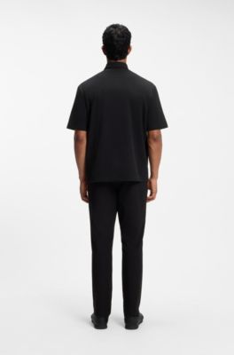 Relaxed-fit shirt with zip chest pocket, Black
