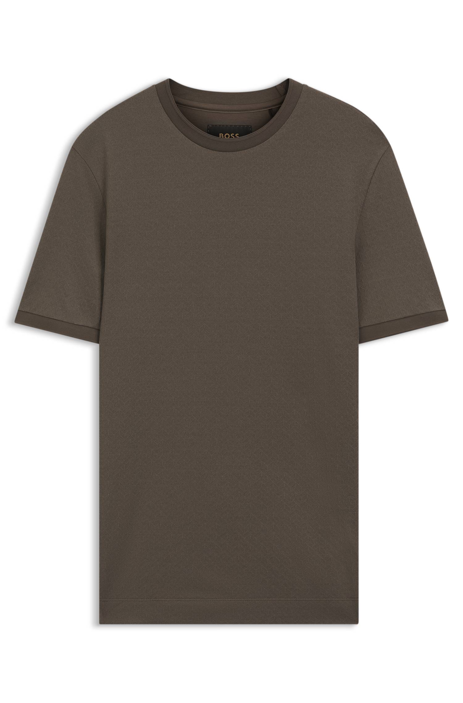 Boss Regular-fit T-shirt in cotton-silk jacquard herr – bild 4
