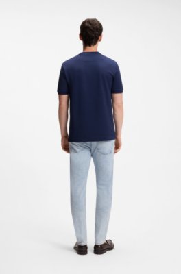 Boss Regular-fit T-shirt in cotton-silk jacquard herr – bild 3