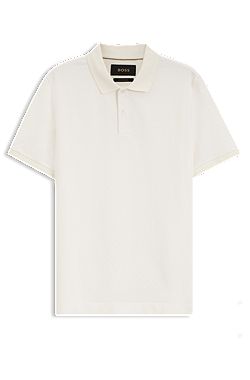 Regular-fit polo in cotton-silk jacquard