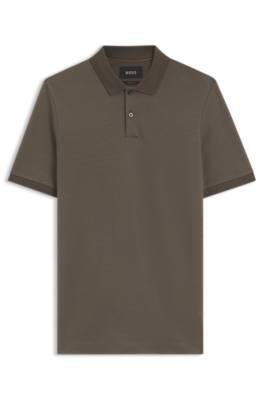 Regular-fit polo in cotton-silk jacquard 4