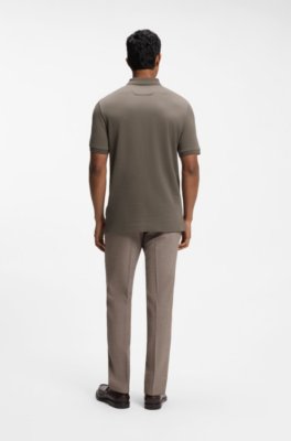 Regular-fit polo in cotton-silk jacquard 3