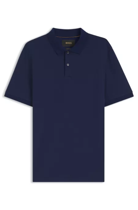 Regular-Fit Poloshirt aus Baumwolle und Seide mit Jacquard-Struktur