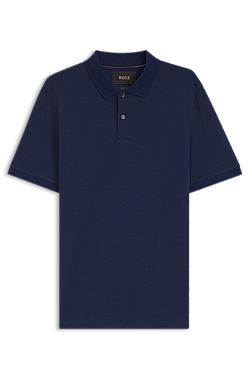 Regular-fit polo in cotton-silk jacquard