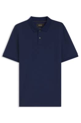 Regular-fit polo in cotton-silk jacquard 1