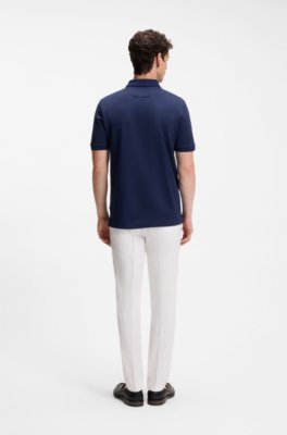 Boss Regular-fit polo in cotton-silk jacquard pikéer herr – bild 3