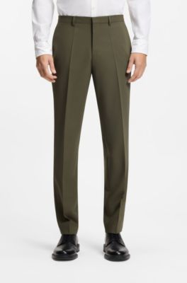 Two-piece extra-slim-fit suit with performance stretch, Olive
