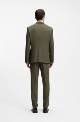 Two-piece extra-slim-fit suit with performance stretch, Olive