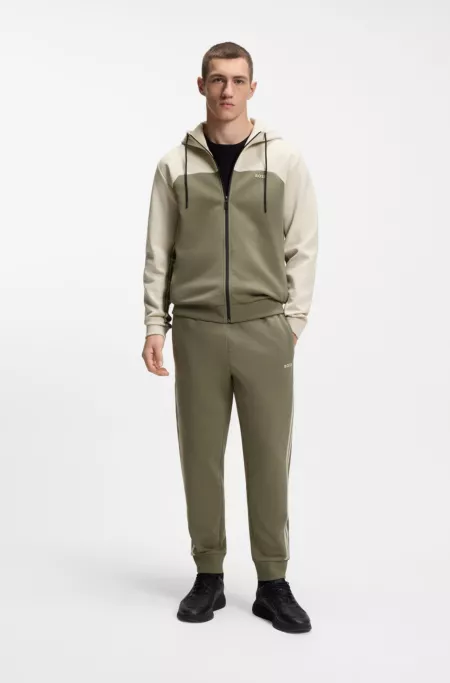 Regular-fit tracksuit in stretch cotton