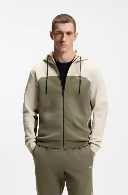 Regular-fit tracksuit in stretch cotton