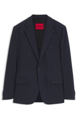 Hugo Slim-fit suit jacket in performance-stretch seersucker kavajer herr – bild 4