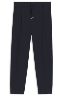 Modern-fit trousers in performance-stretch seersucker 1