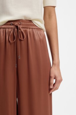 Relaxed-fit trousers in satin 3
