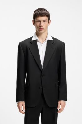 All-gender blazer with notch lapels, Black