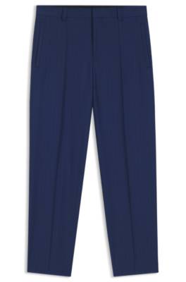 Hugo Slim-fit trousers in chalk-striped virgin wool kostymbyxor herr – bild 4