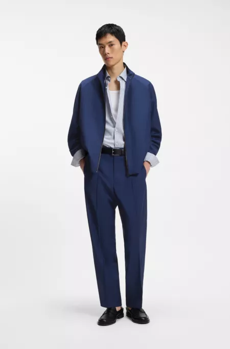 Slim-Fit Hose aus Schurwolle mit Kreidestreifen