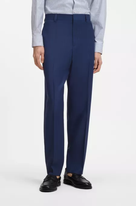 Slim-Fit Hose aus Schurwolle mit Kreidestreifen
