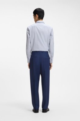 Hugo Slim-fit trousers in chalk-striped virgin wool kostymbyxor herr – bild 2