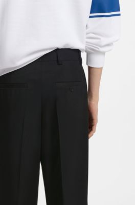 All-gender suit trousers in soft twill, Black