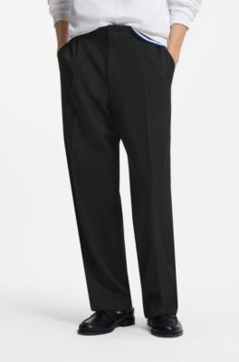 All-gender suit trousers in soft twill, Black