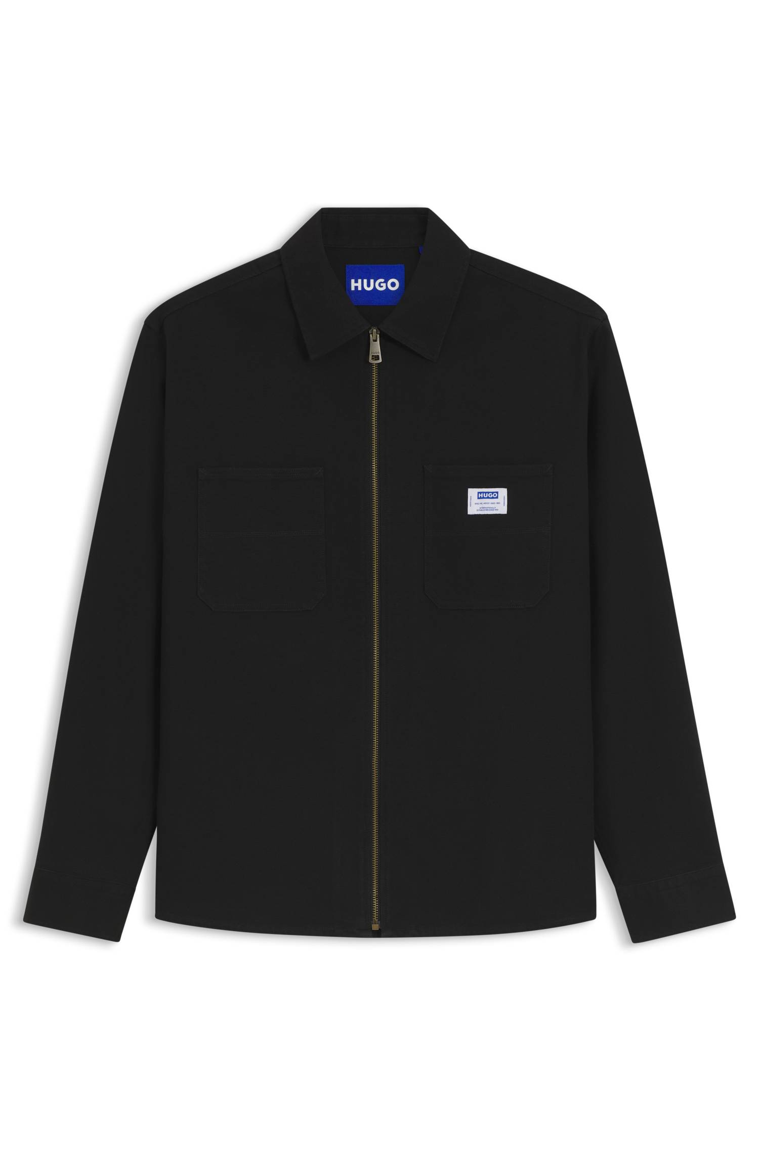 Hugo Oversized-fit overshirt in stretch-cotton canvas skjortor & blusar herr – bild 4