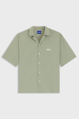 Relaxed-fit shirt in cotton poplin, Light Green