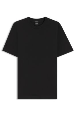 Cotton-jersey T-shirt with logo detail, Black